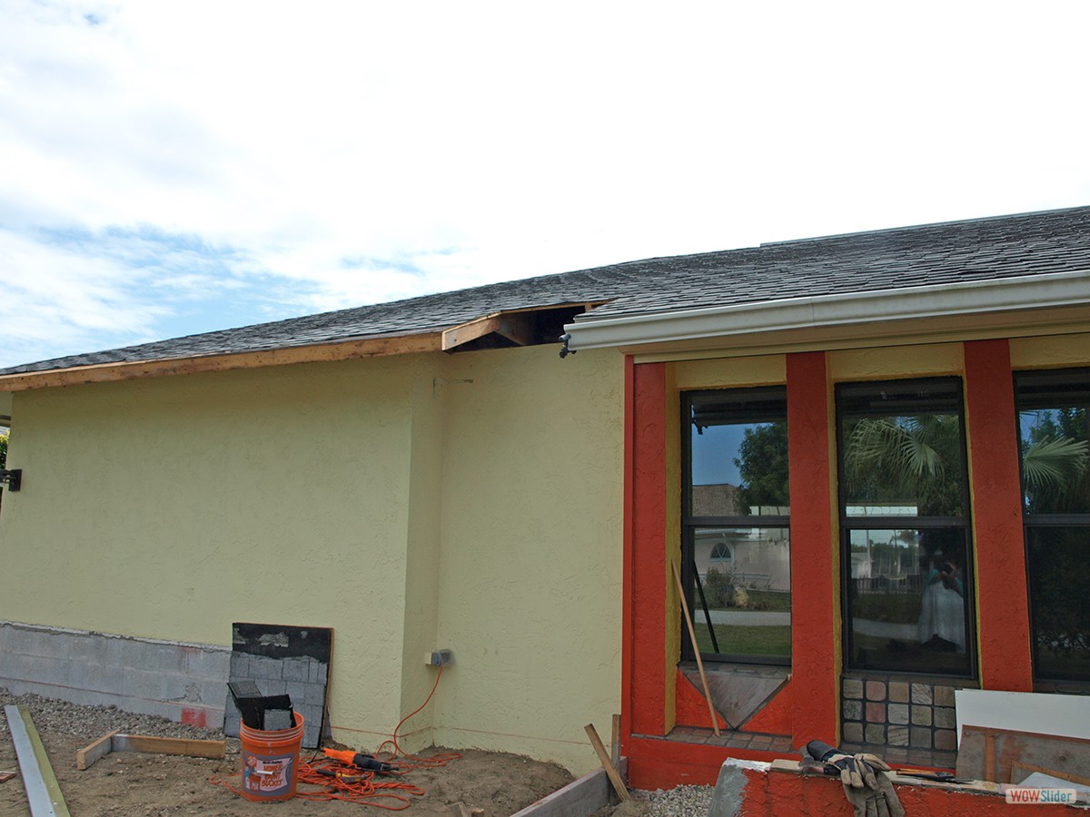 Hier soll einmal der Ringanker des Anbaus hinkommen