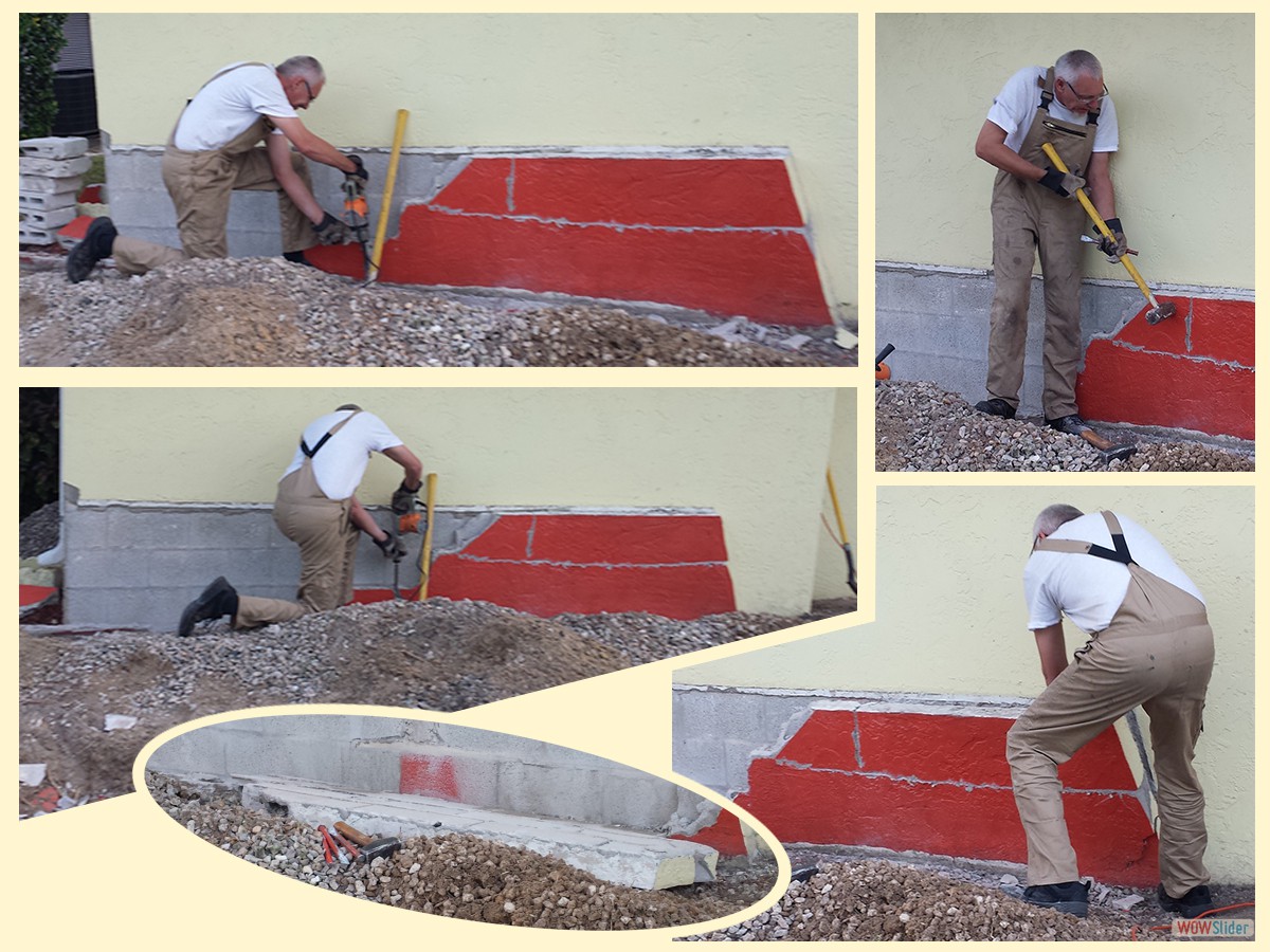 ... schrittweise, bis sie dann am Boden lag