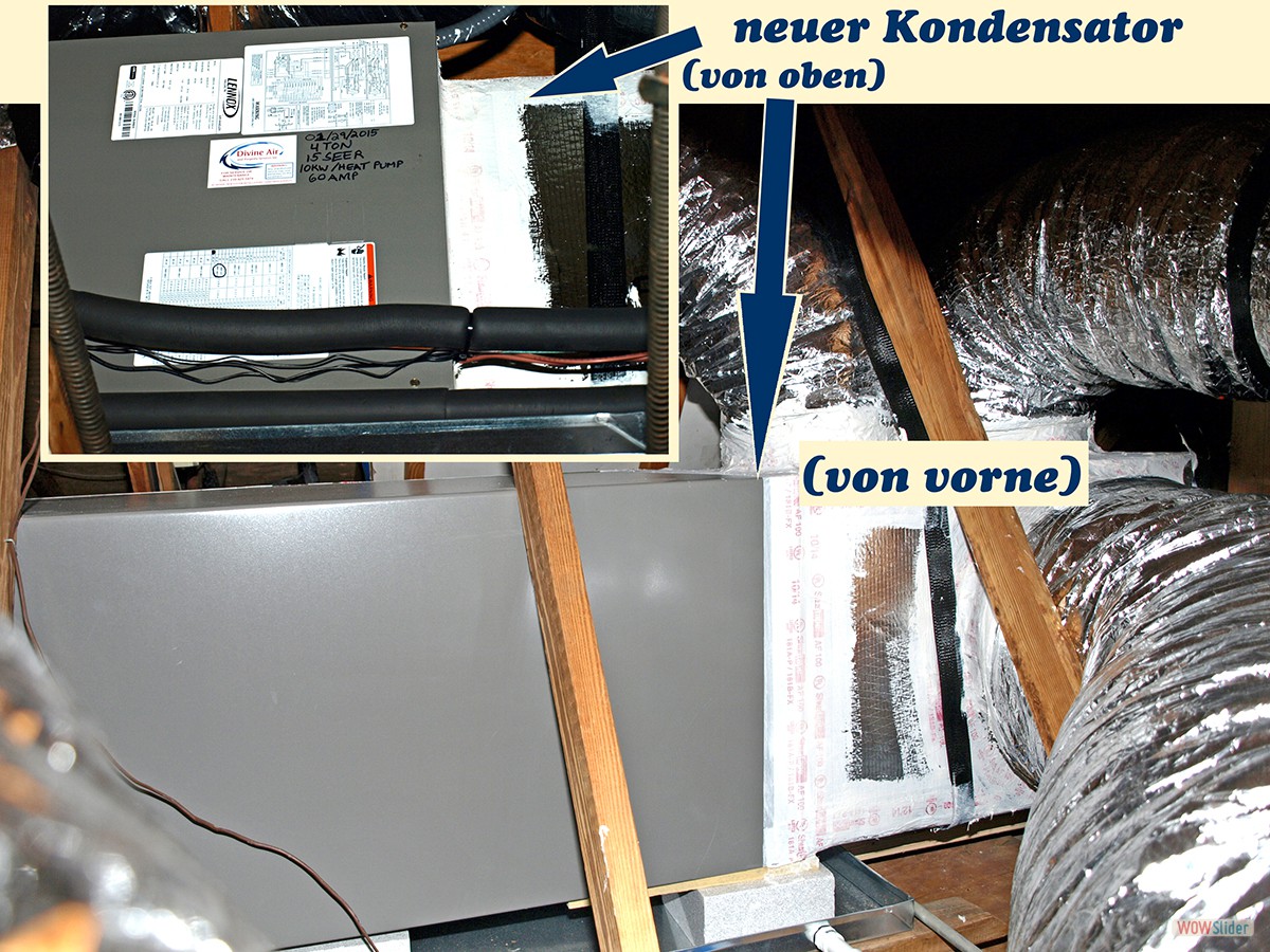 ... die Kondensator-Einheit ist auf dem Speicher