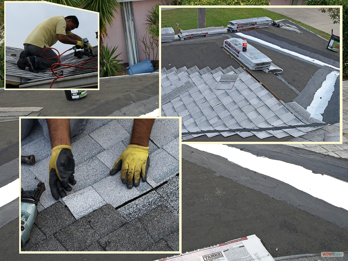 Die Verbindung vom neuen zum existierenden Dach macht der Chef selbst.