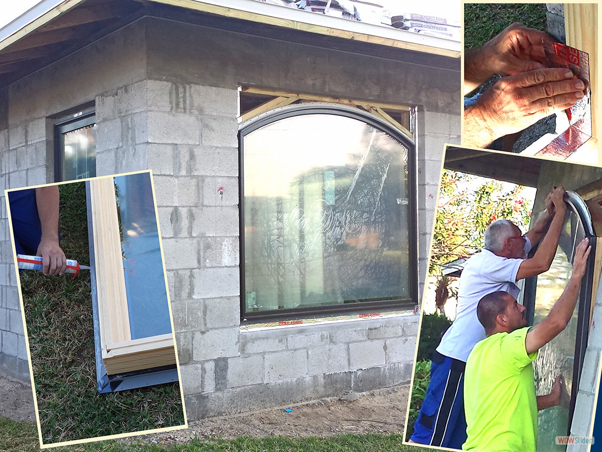 Bei den Rundbogenfenstern helfen die Nachbarn mit