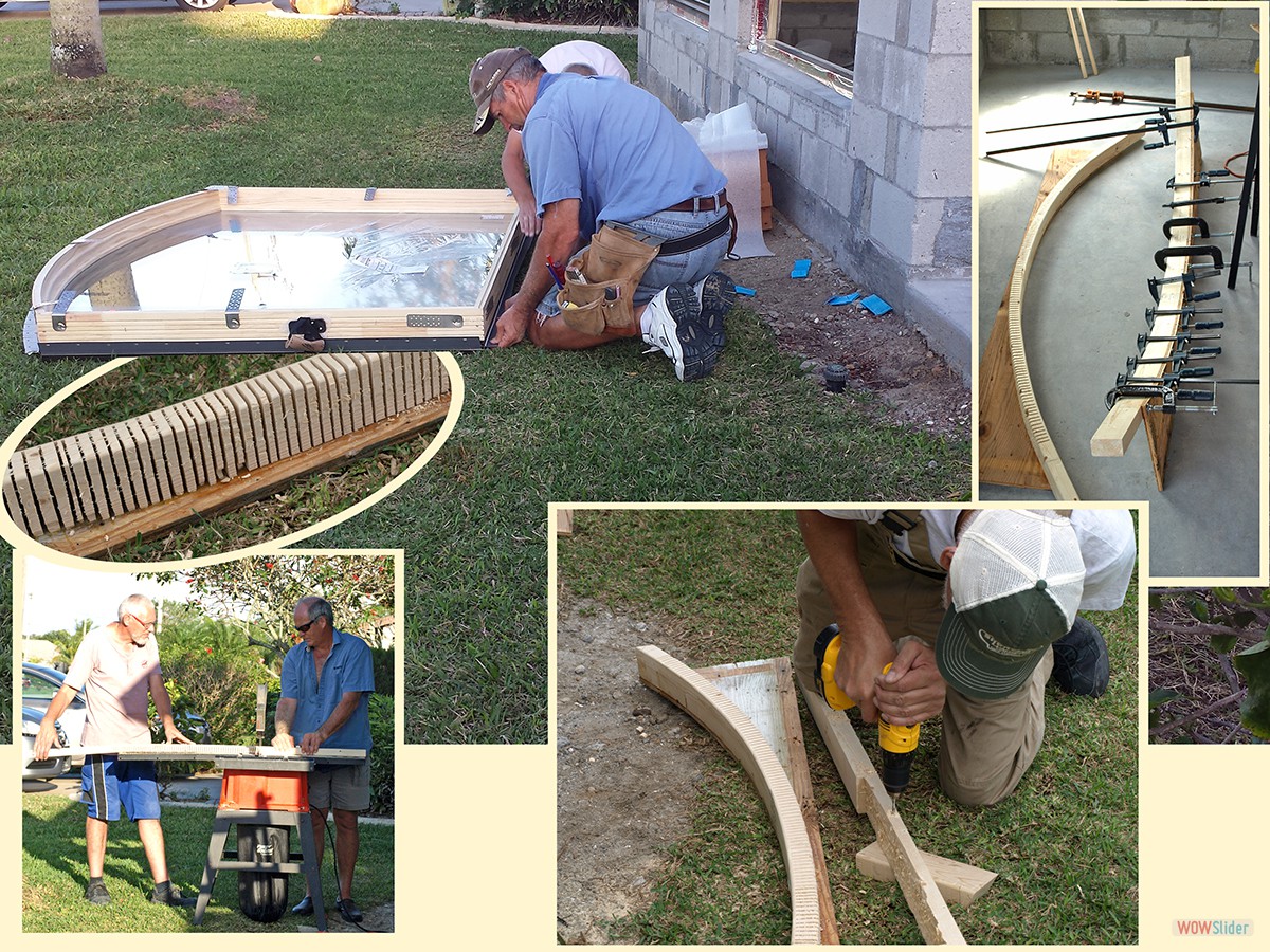 Erstellung eines gebogenen Holzes zur besseren Außenverkleidung des Rundbogens vor dem Außenputz