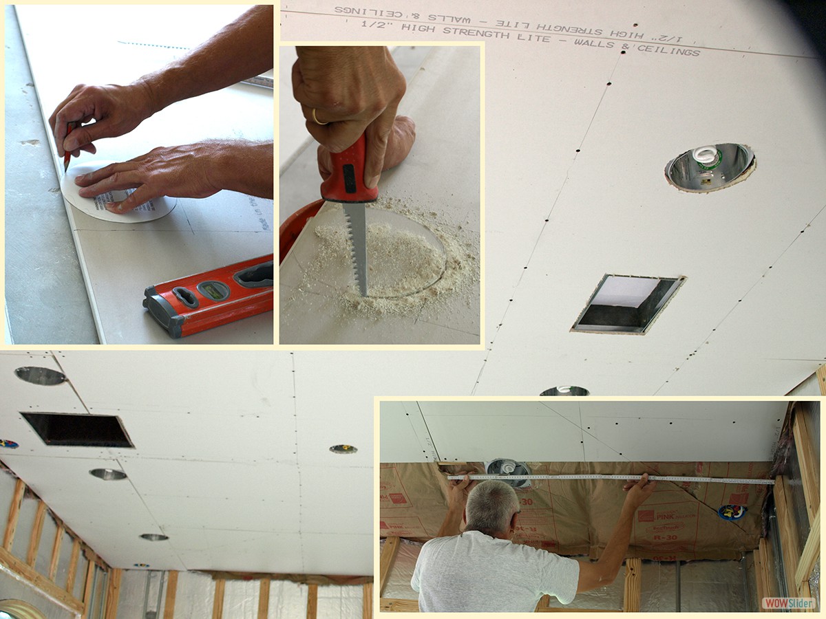 viele Ausschnitte in den Deckenplatten