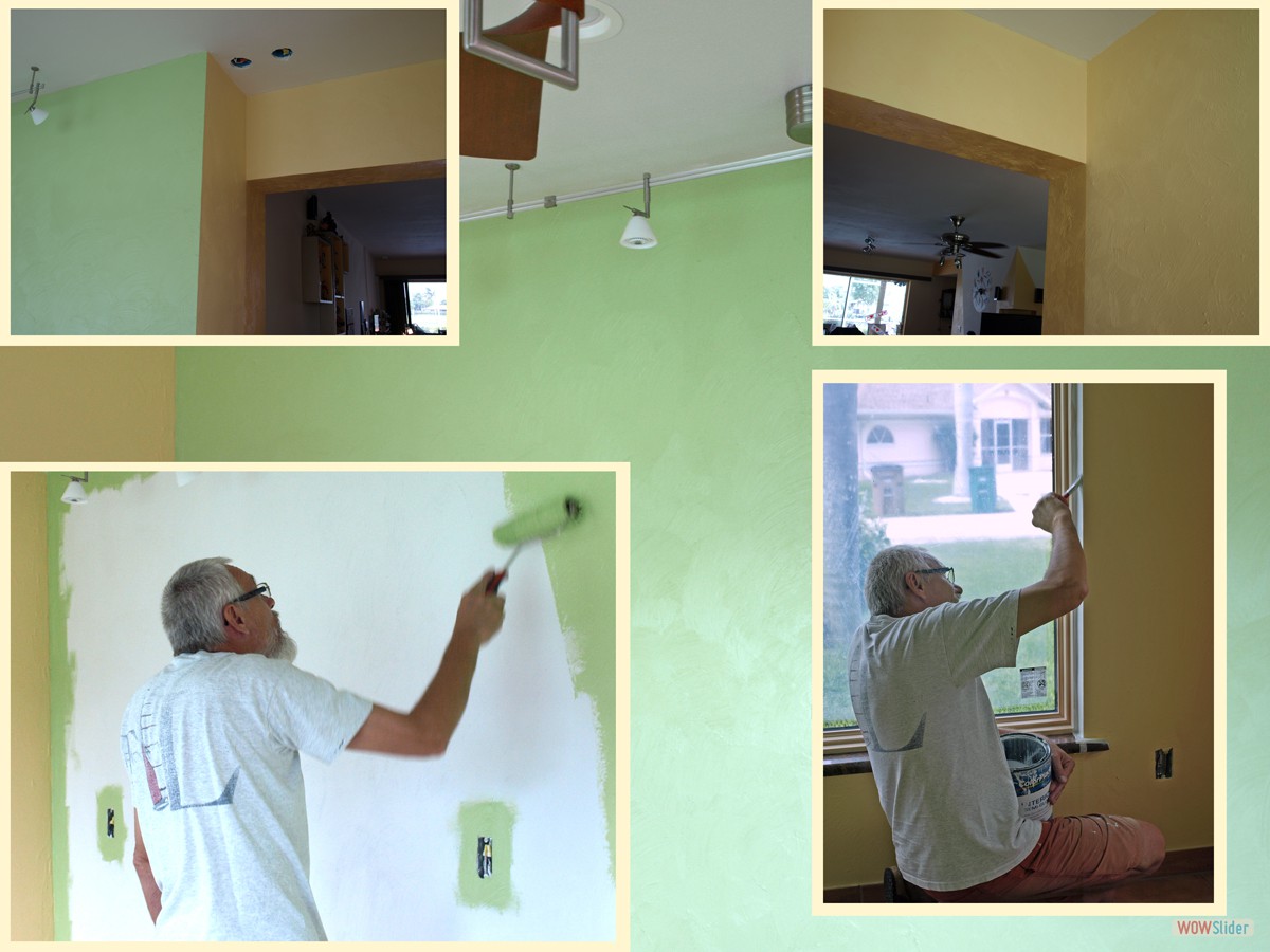 ... nur die ehemalige Außenwand vom Bad wird nach erstem Protest grün gestrichen