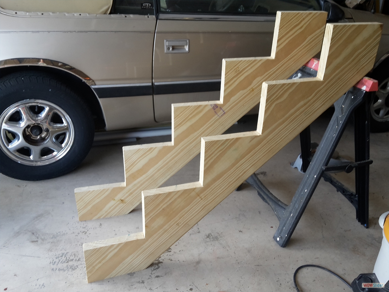 Strings of steps to climb into the barrel  ...