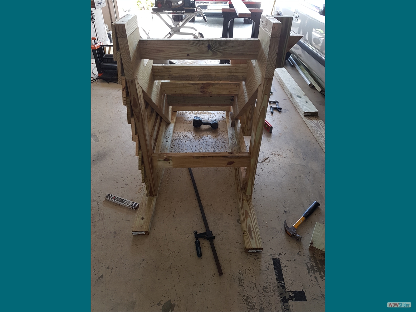 As seen from the back