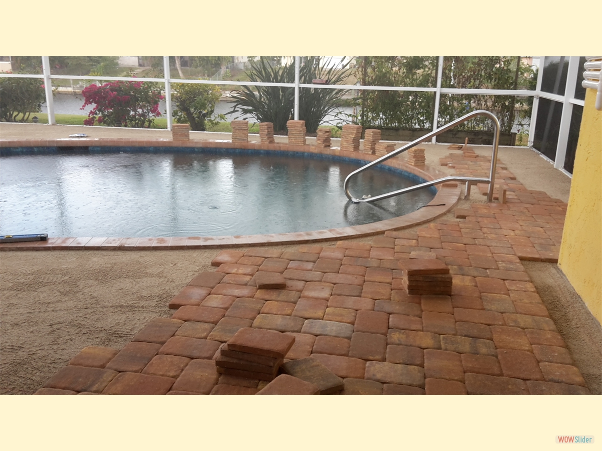 Part of the pavers are done already Part of the pavers are done already