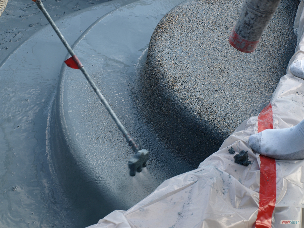 In the next step the blue concrete ... In the next step the blue concrete ...