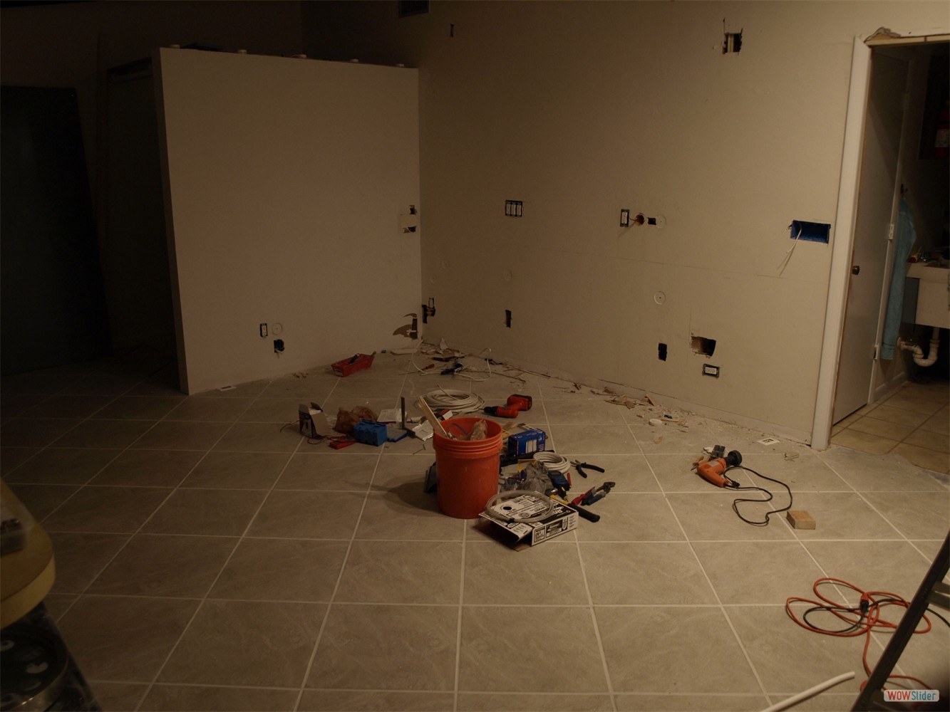 ... put down new tiles, ...