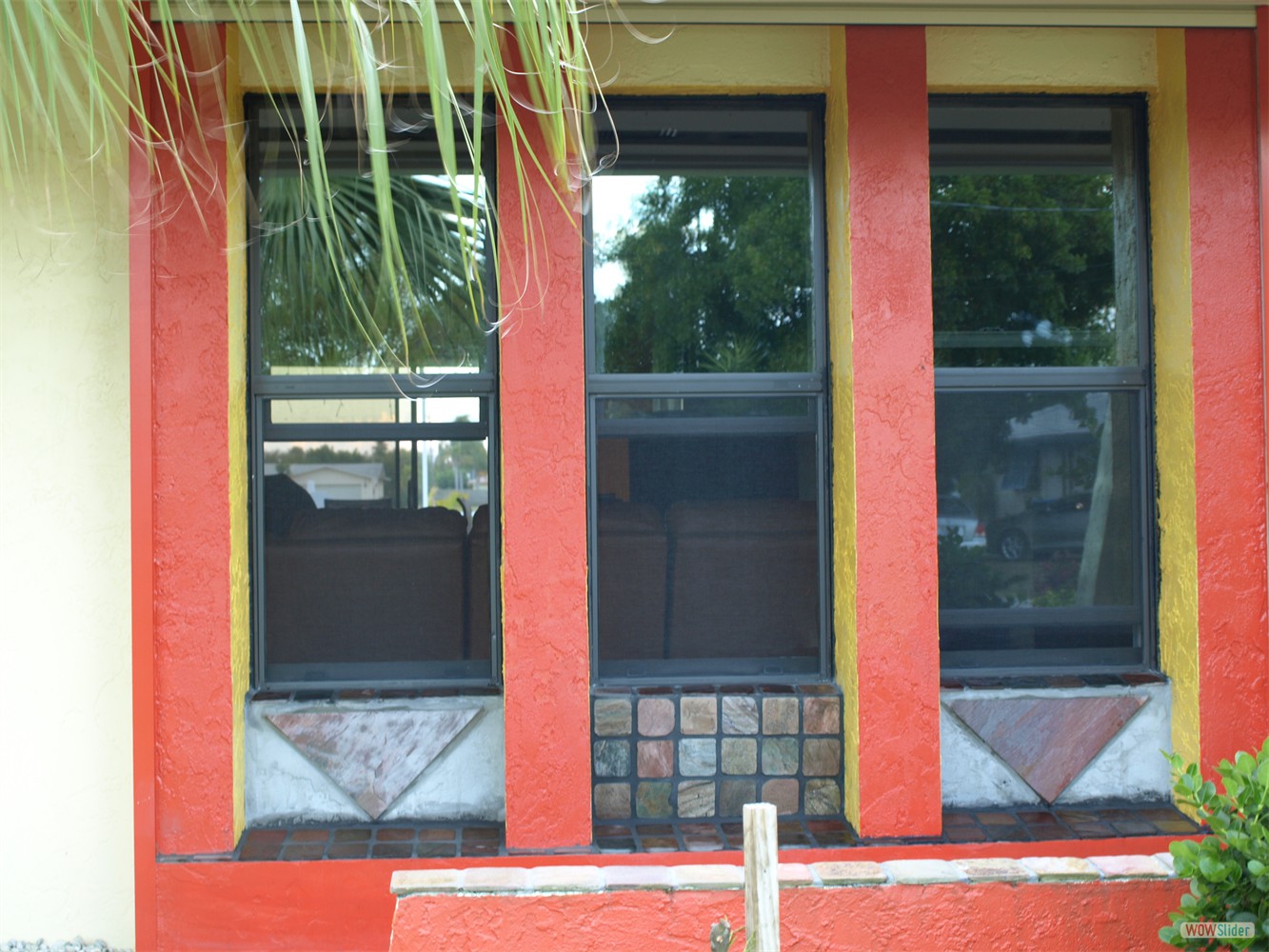 He filled up the gap with concrete blocks, ...