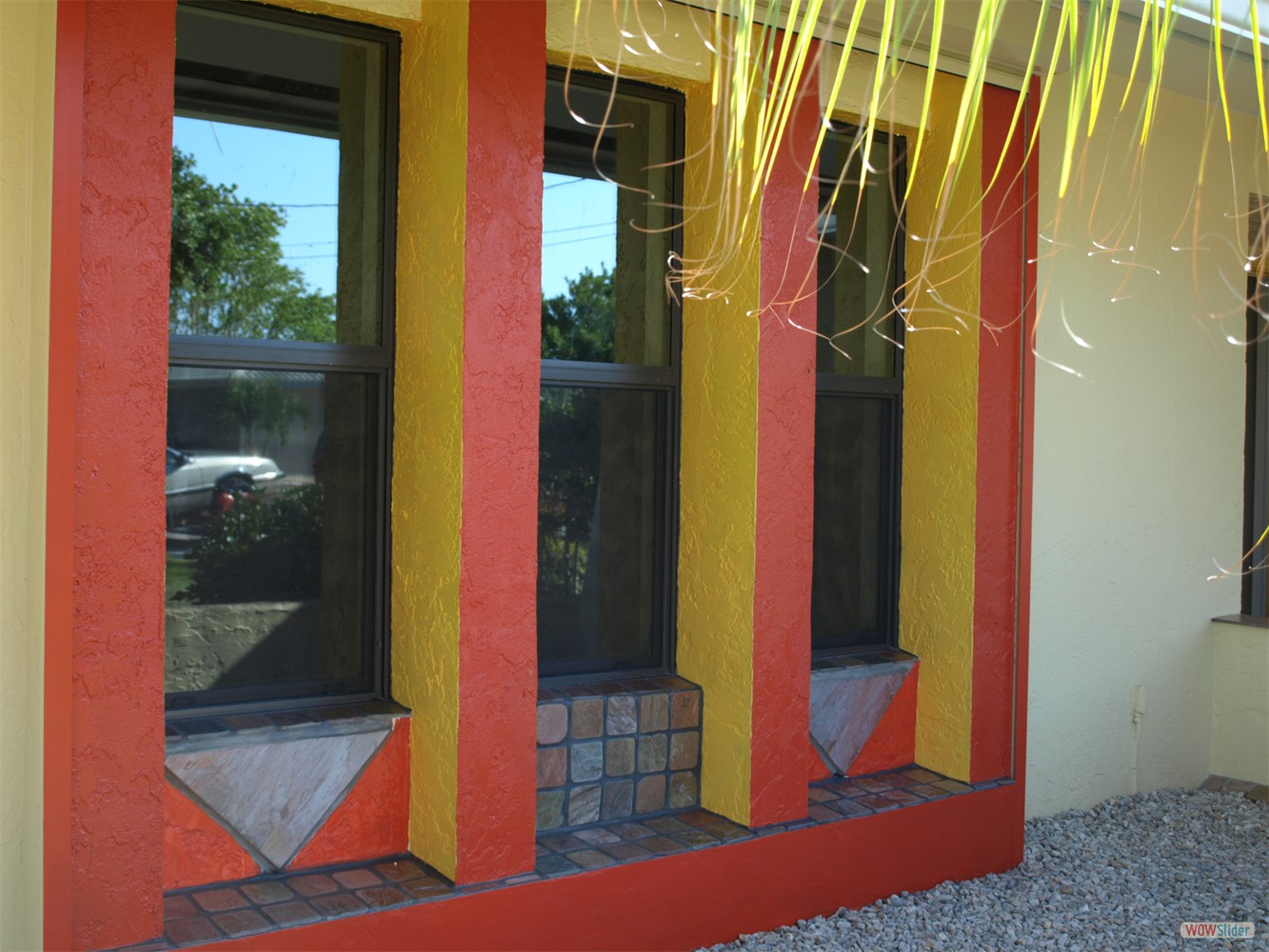 ... tiled it from the outside and painted it in a matching colour.