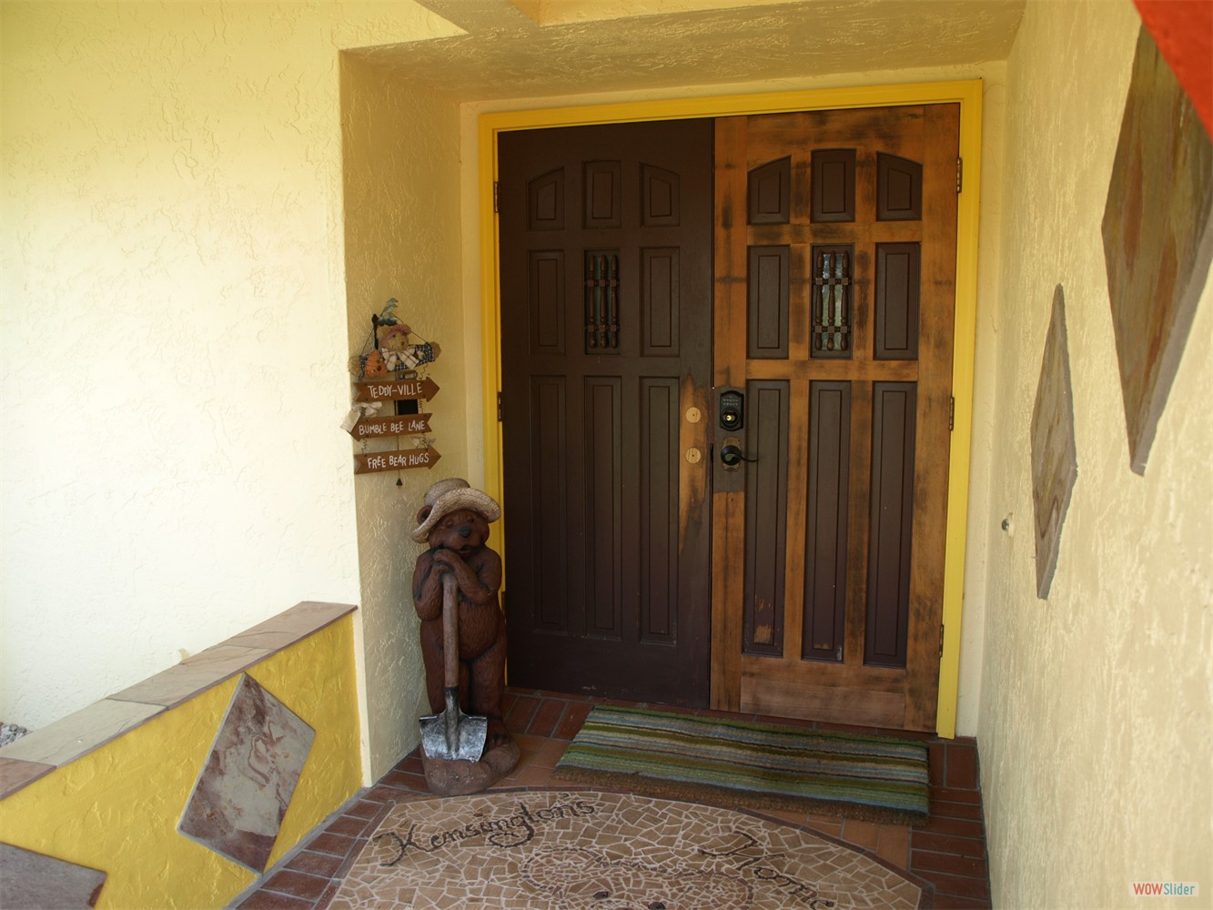 ... and added a door mat plus welcome bear.