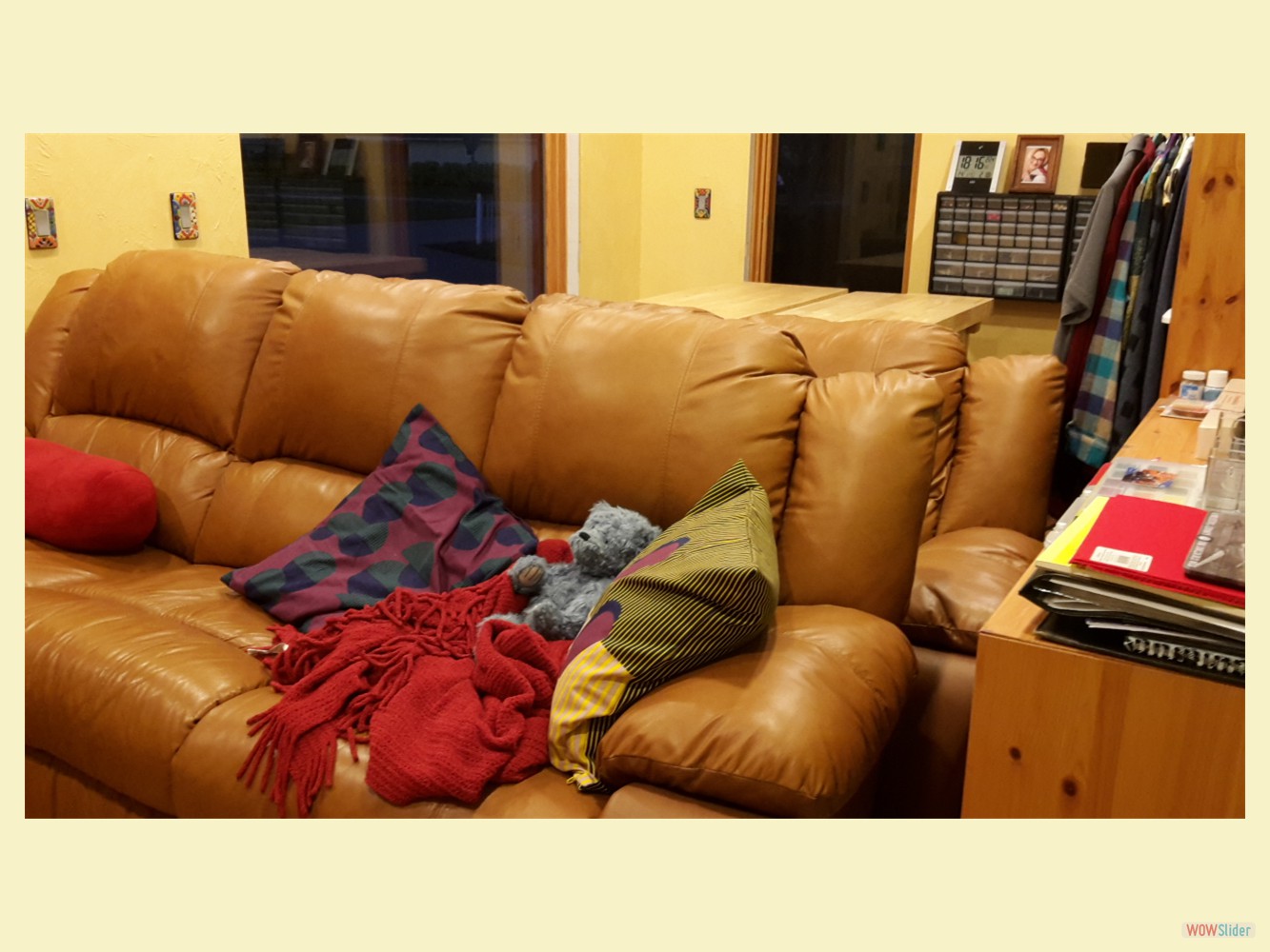 The sofas were moved to Maria's Art Studio