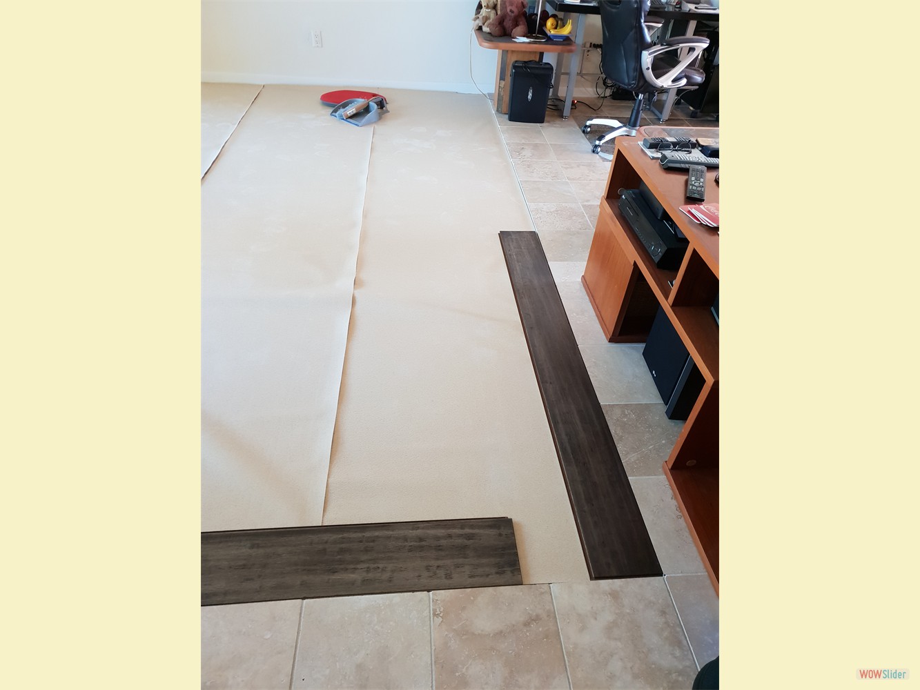 Laying the planks ...