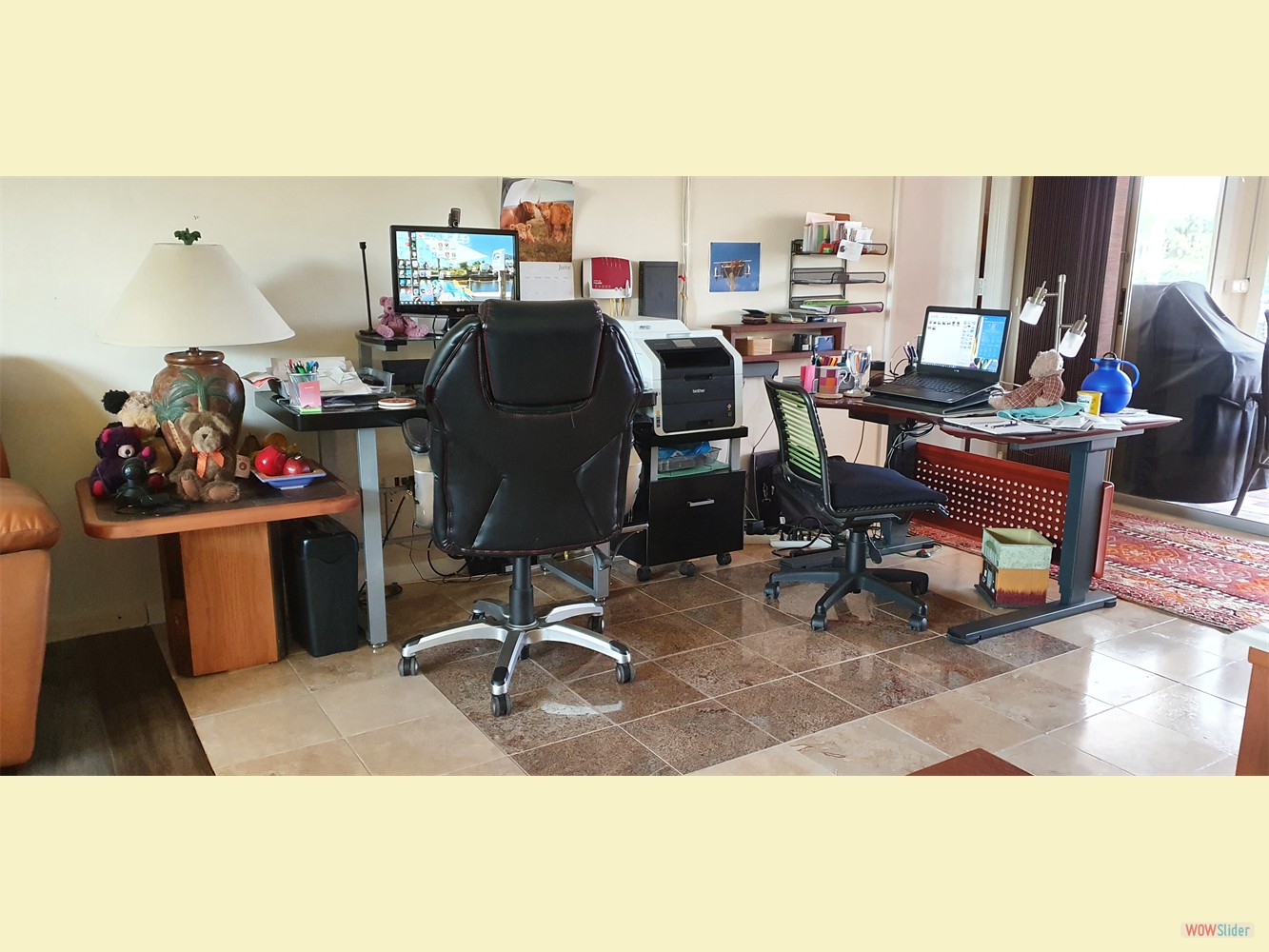 ... Maria got her sit-stand desk.