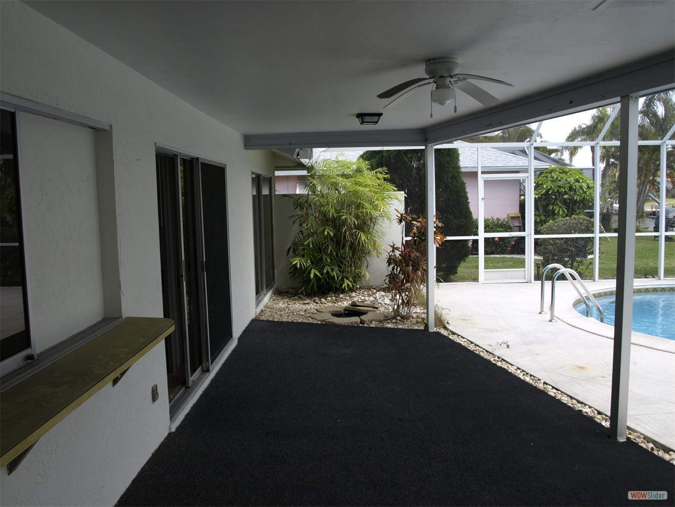 That was the old lanai and the area in front of our bedroom window, ...